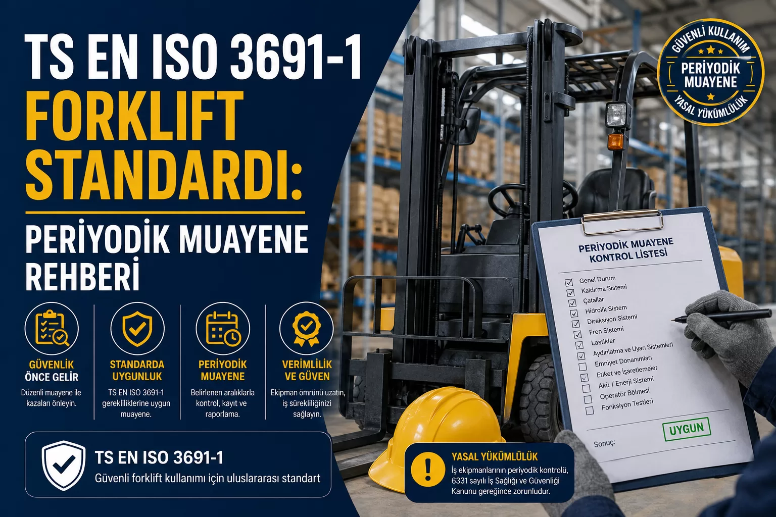 TS EN ISO 3691-1 Forklift Standardı: Periyodik Muayene Rehberi